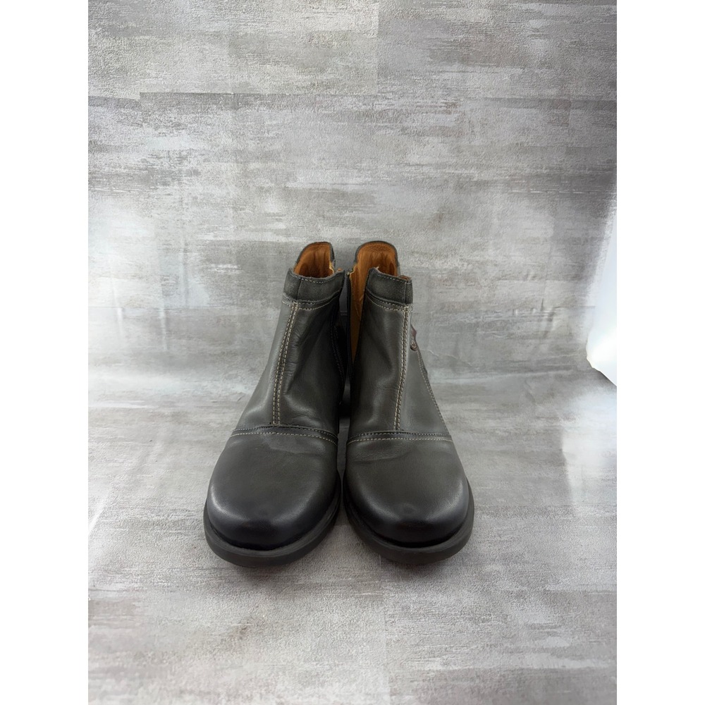 Pikolinos Baqueira Dark Olive Green Leather Ankle Boots Lace Up Back Size 37